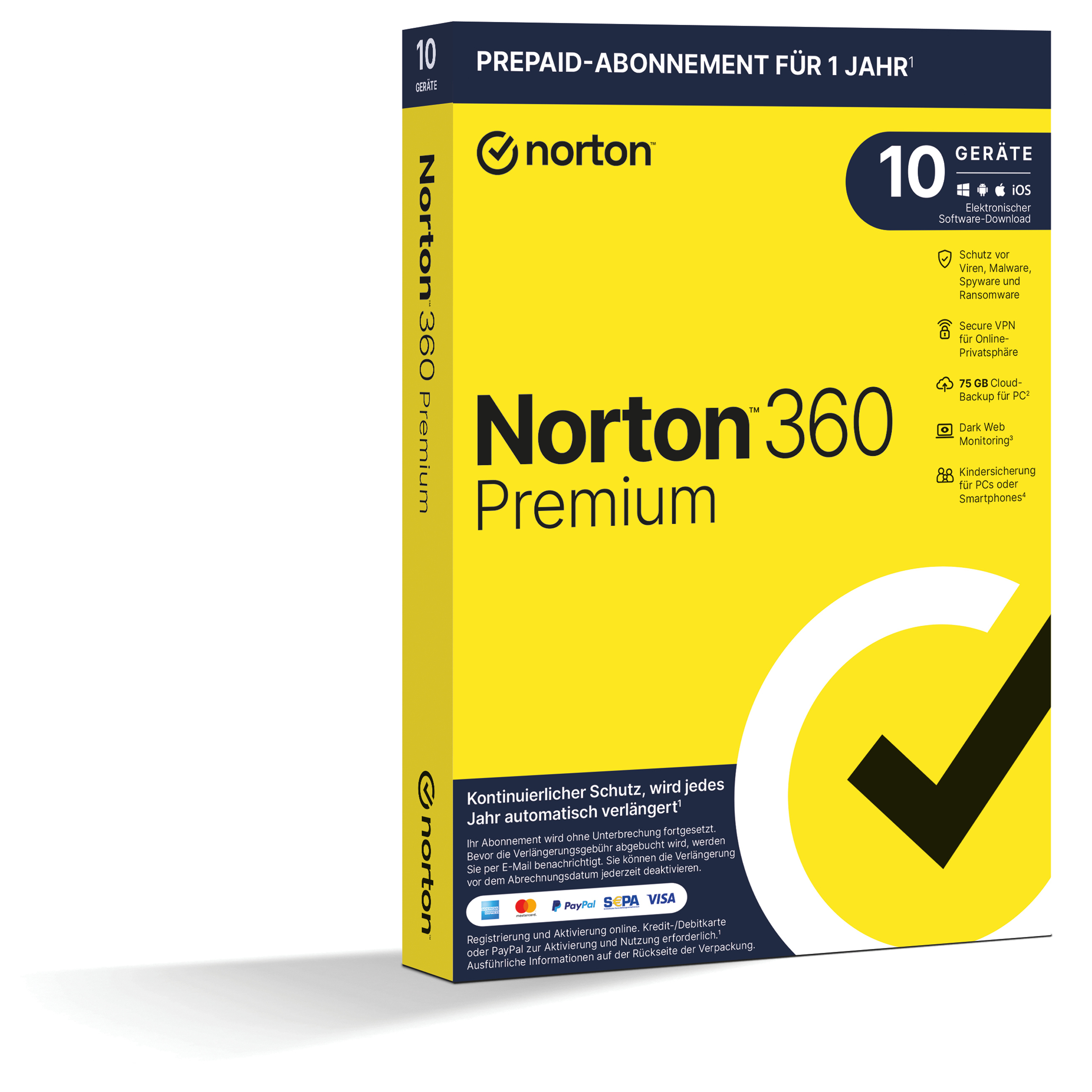 Norton 360 Premium - Internet Security Software - Neu