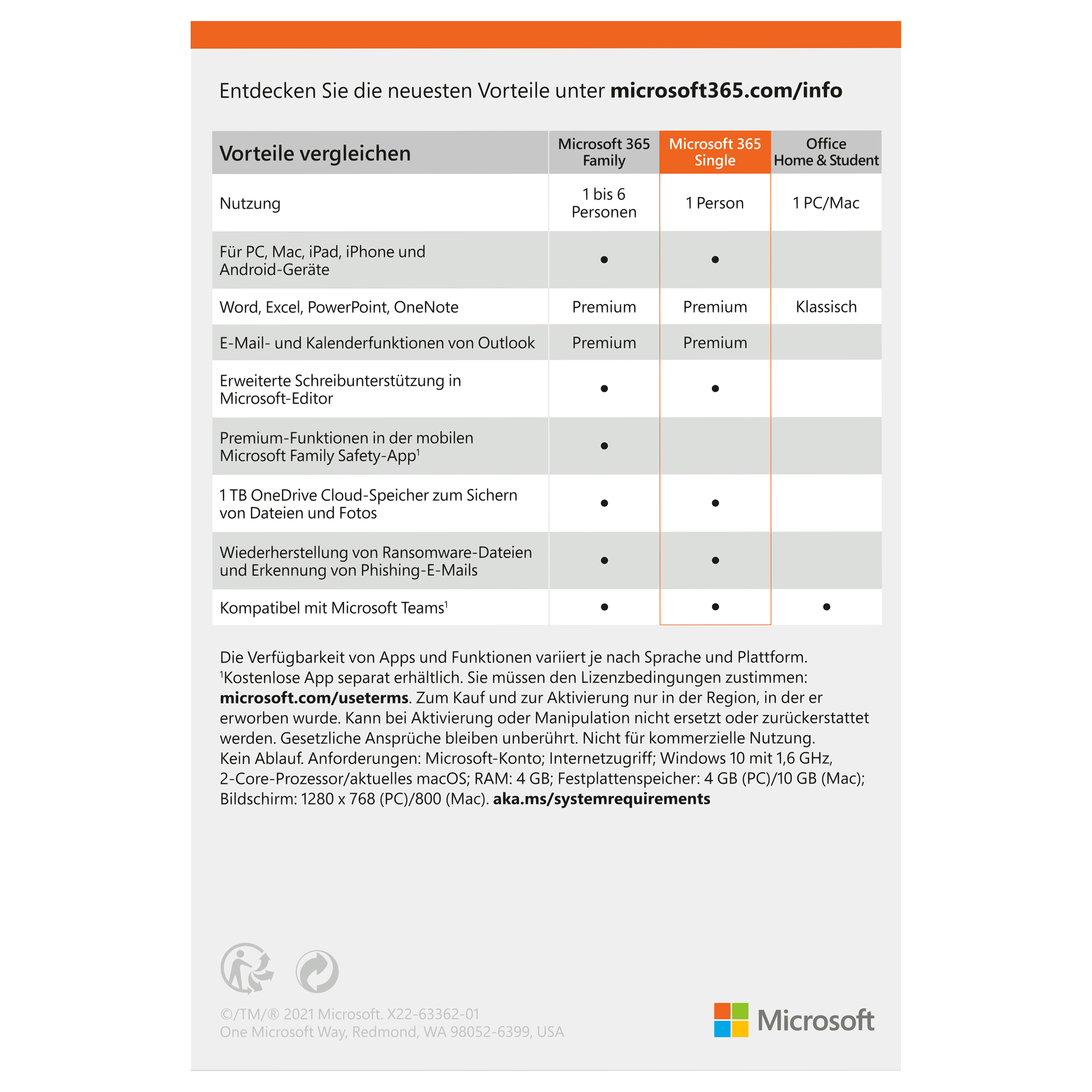 Microsoft 365 Single - Office PaketNeuware -