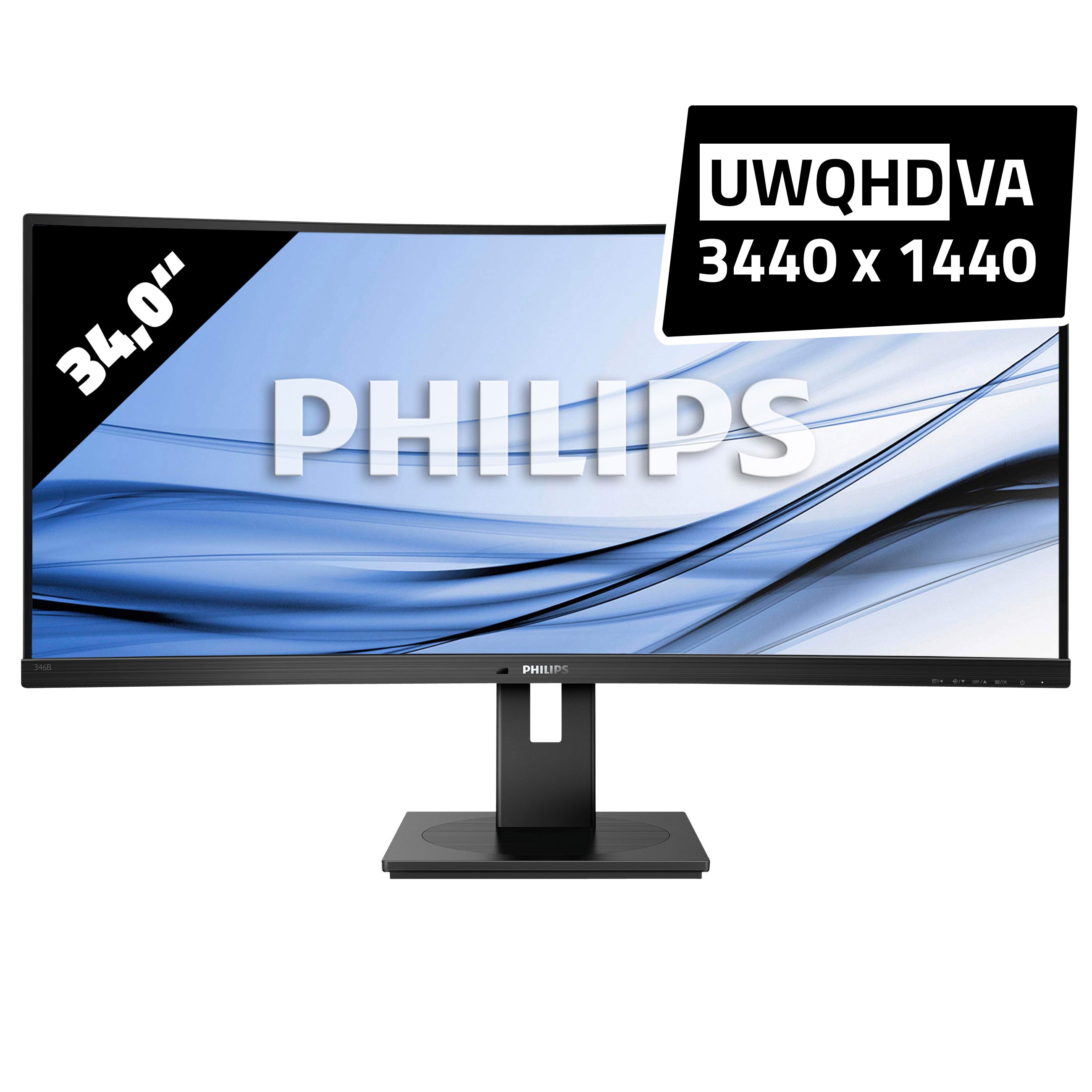 Philips 346B1C Curved UltraWide - 3440 x 1440 - UWQHDGut - AfB-refurbished