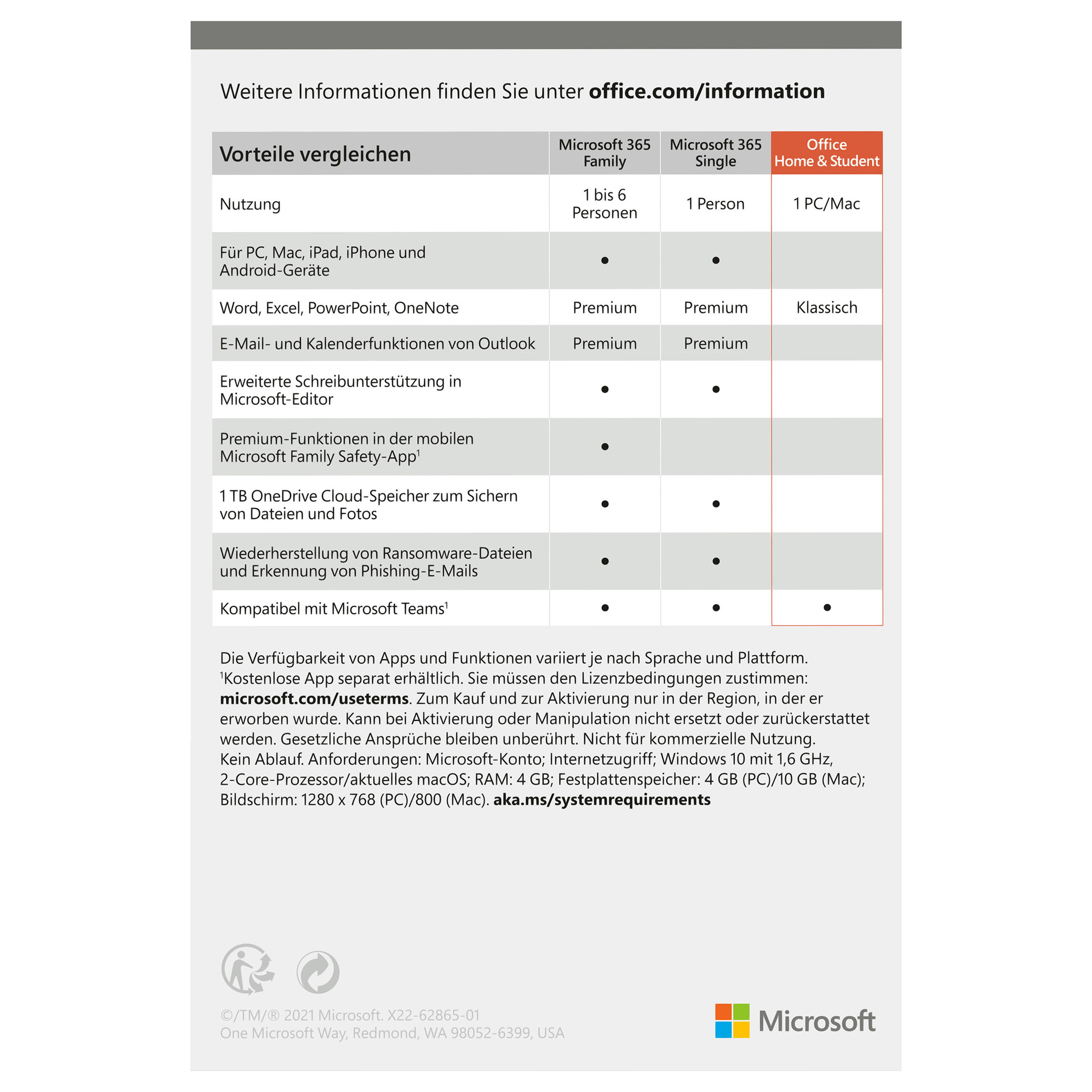 Microsoft Office 2021 Home &amp; Student Neuware -