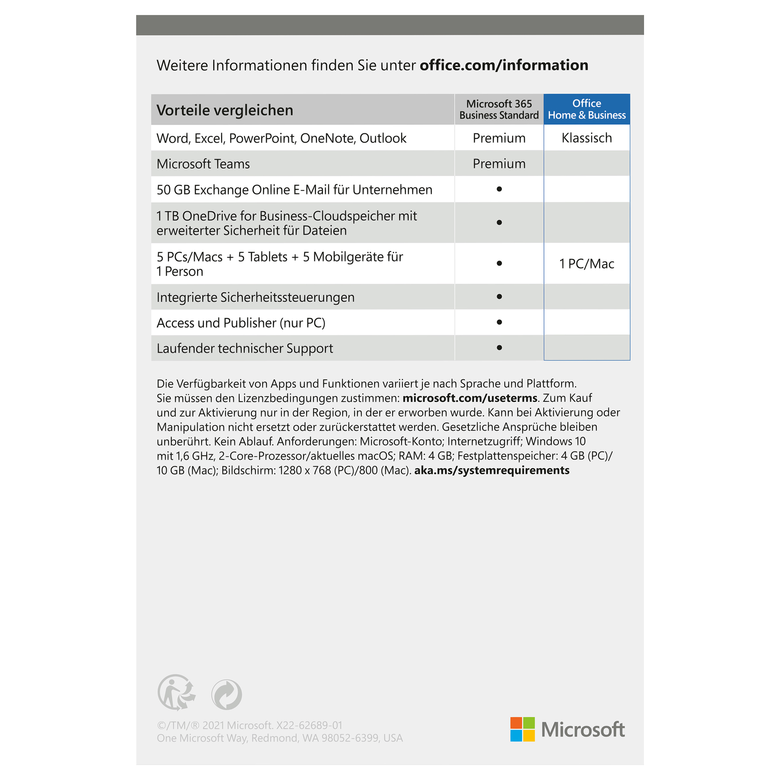 Microsoft Office 2021 Home &amp; Business Neuware -