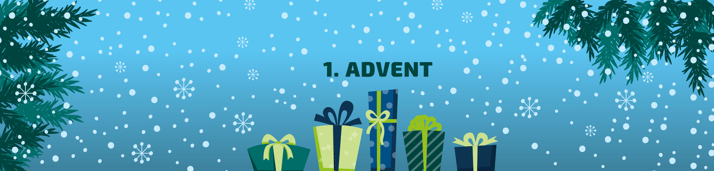 Diese Grafik zeigt Geschenke - 1.Advent